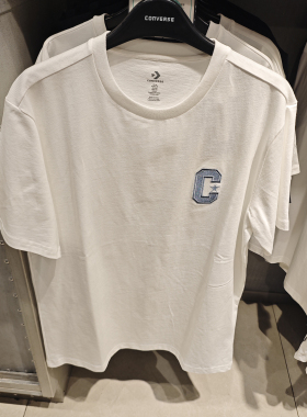 正品converse匡威 男款C字母刺绣圆领短袖T恤 10028410-A01-A02