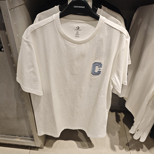 正品converse匡威 男款C字母刺绣圆领短袖T恤 10028410-A01-A02