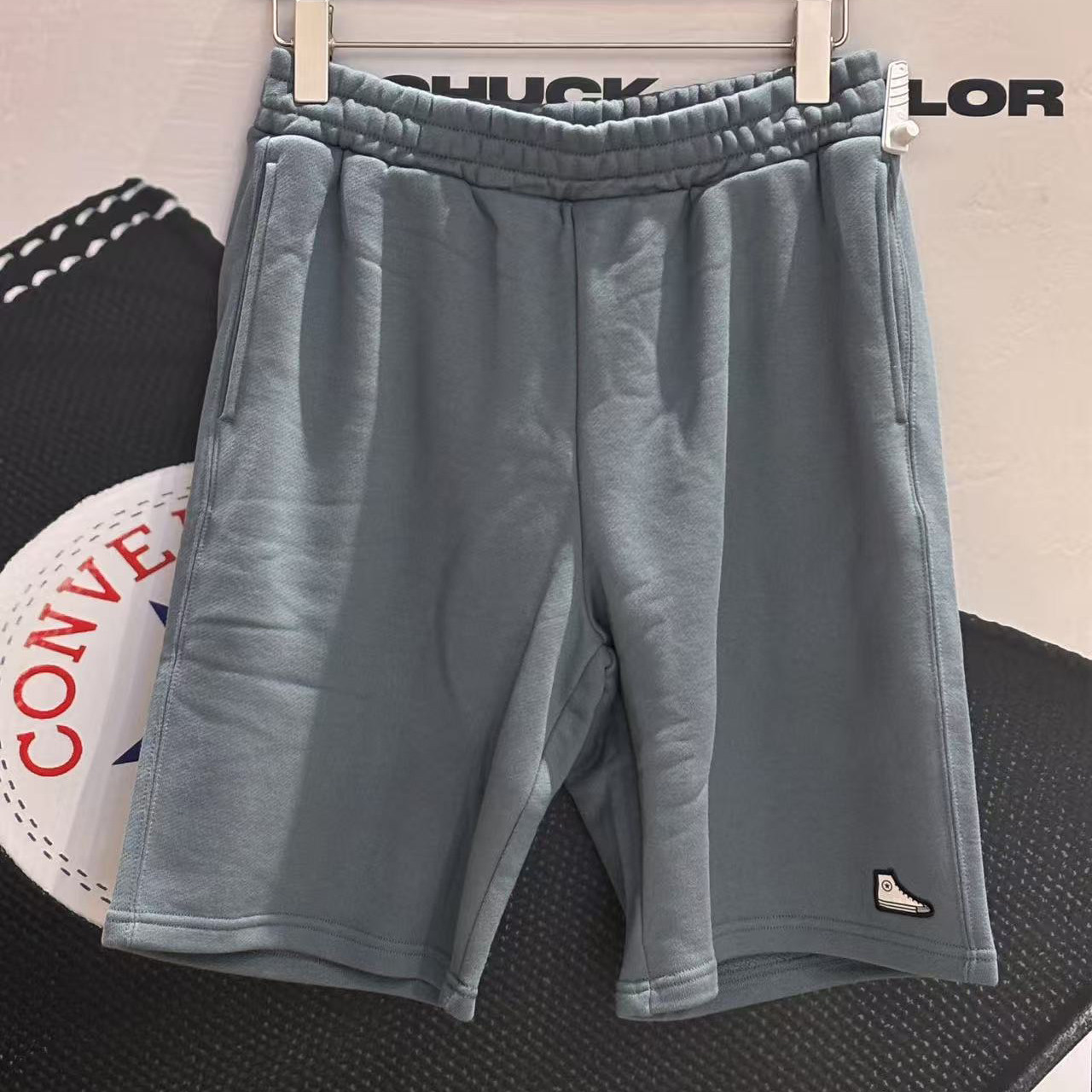 正品Converse匡威 夏运动休闲针织经典刺绣logo短裤10026844-A04