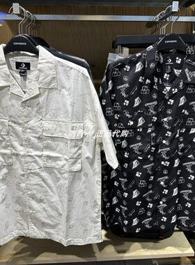正品Converse匡威 印花衬衫男子运动休闲短袖T恤10026163-A01-A02
