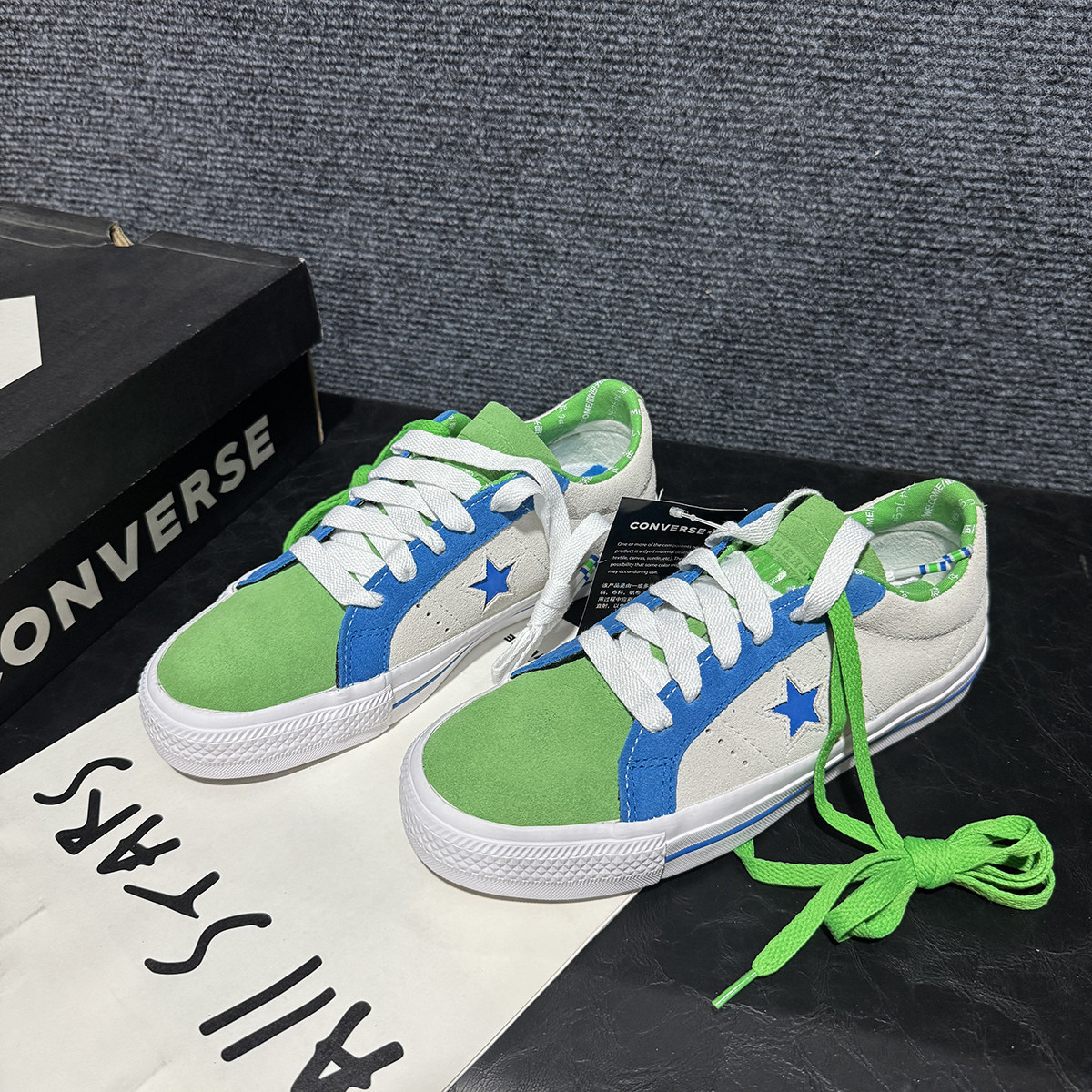 匡威ONESTAR全家罗森711便利店绿白拼色麂皮低帮休闲板鞋 171933C,运动鞋new,板鞋,淘宝优惠券,粉丝福利购,淘宝优惠卷