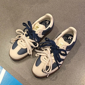 阿迪达斯三叶草男女Samba OG复古蓝色运动休闲经典德训鞋 IG1968