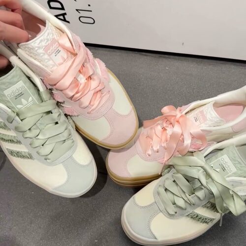 Adidas三叶草正品Gazelle女子绒面革厚底经典运动鞋JR8374JR8373