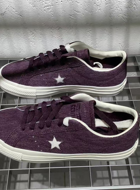 CONVERSE匡威ONE STAR PRO 黑樱桃色帆布款低帮滑板鞋A07321c