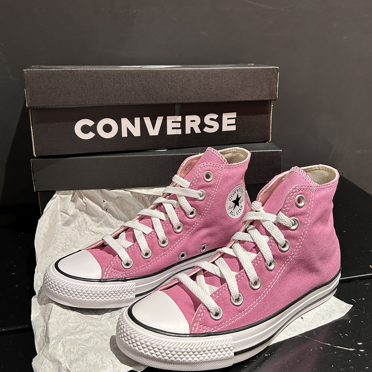 CONVERSE正品匡威allstar经典款粉色高帮女鞋情侣帆布鞋171264c
