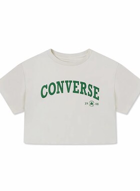 正品Converse匡威 女子短款露脐运动复古T恤短袖10026367-A01-A02