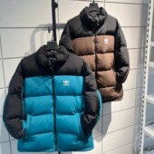 Adidas三叶草25冬男女拼色立领保暖运动羽绒服KS6082 KS6081