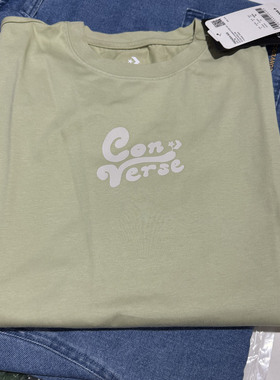 正品converse匡威 女款落肩宽松印花短袖纯棉T恤10024354-A02