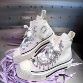 帆布鞋 男女高帮厚底增高几何方头鞋 A07599C 匡威1970s新款 正品