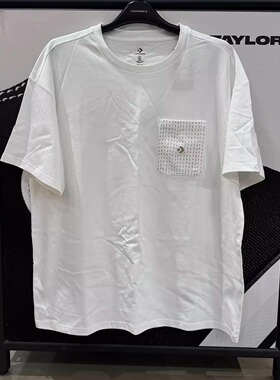 CONVERSE匡威新款口袋休闲短袖简约运动圆领T恤10026677-A02-A03