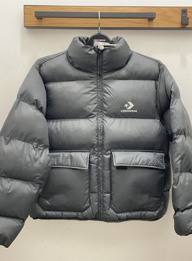 正品Converse匡威男女同款立领短款外套黑棕灰黑面包棉服10027260