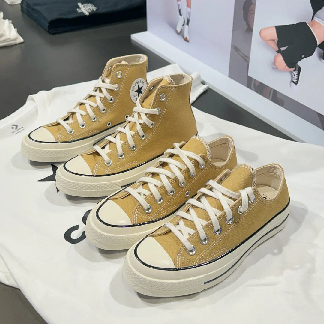 匡威CONVERSE1970S沙丘卡其燕麦奶茶色高低帮帆布鞋A04590cA04593
