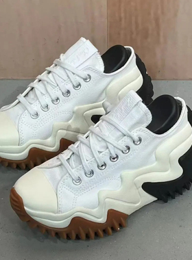 匡威Run Star Motion未来电波厚底增高白色低帮松糕帆布鞋172896c