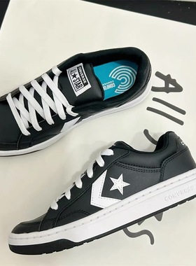 正品匡威 男女Pro Blaze v2皮质低帮星箭系列黑白休闲板鞋A06630C