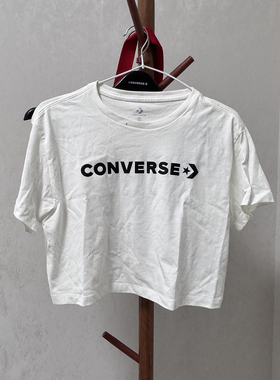 正品Converse匡威特价黄点污渍女子圆领印花短袖T恤10021656-A05