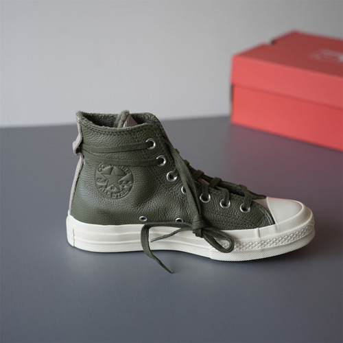 正品Converse匡威 1970s墨绿荔枝皮秋冬加绒款高帮皮质A01333c