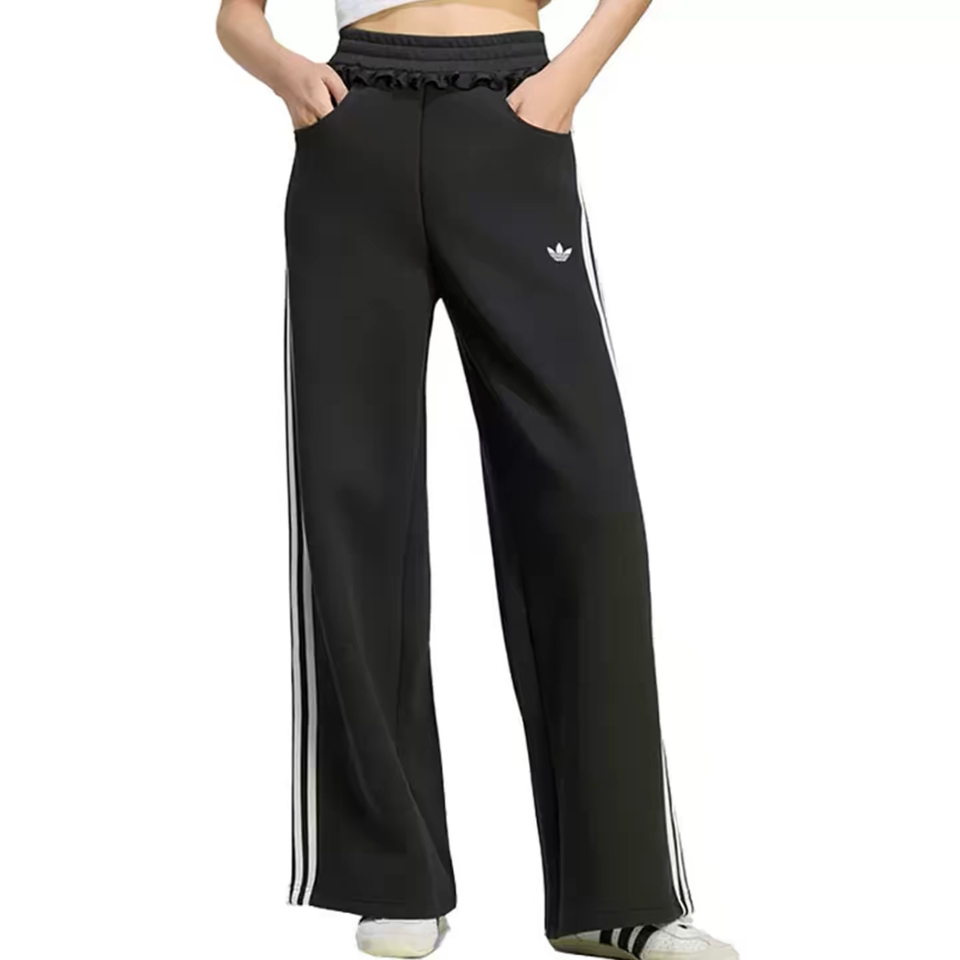 Adidas三叶草26年秋季新款女款花苞腰边运动长裤阔腿裤LG4320