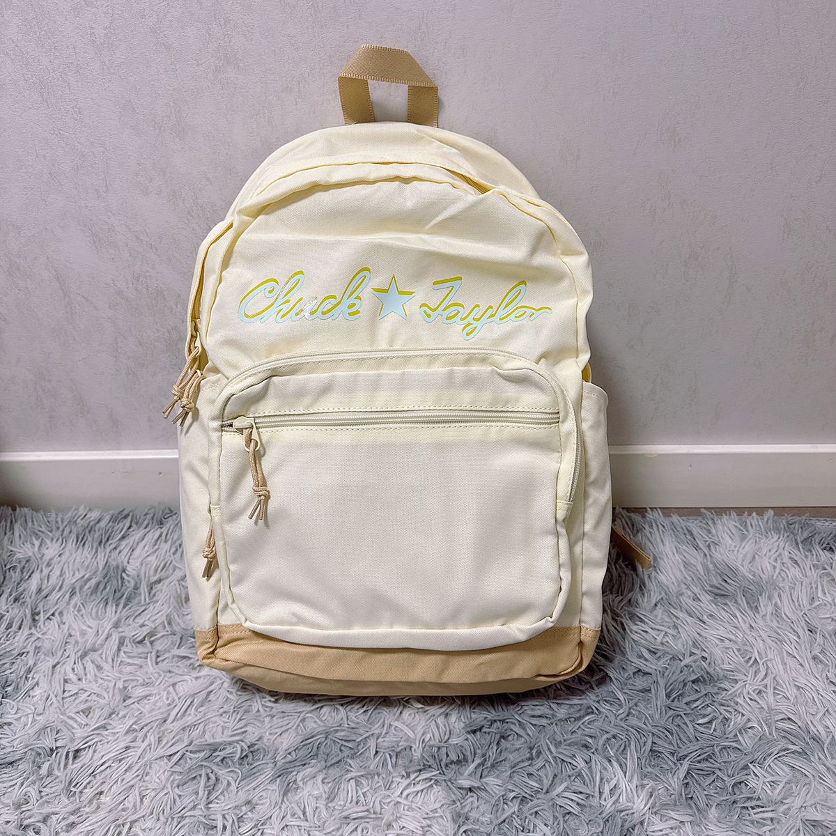 正品Converse匡威咖啡香草字母双肩包运动包潮流书包10023805-A07