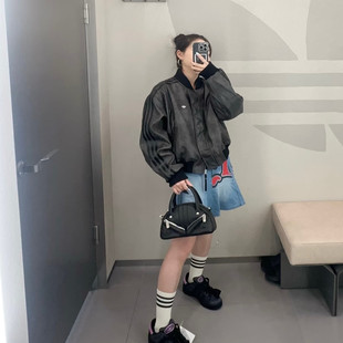 Adidas三叶草女子PU JACKET PAD 复古保暖运动棉服KC2656 KC2655