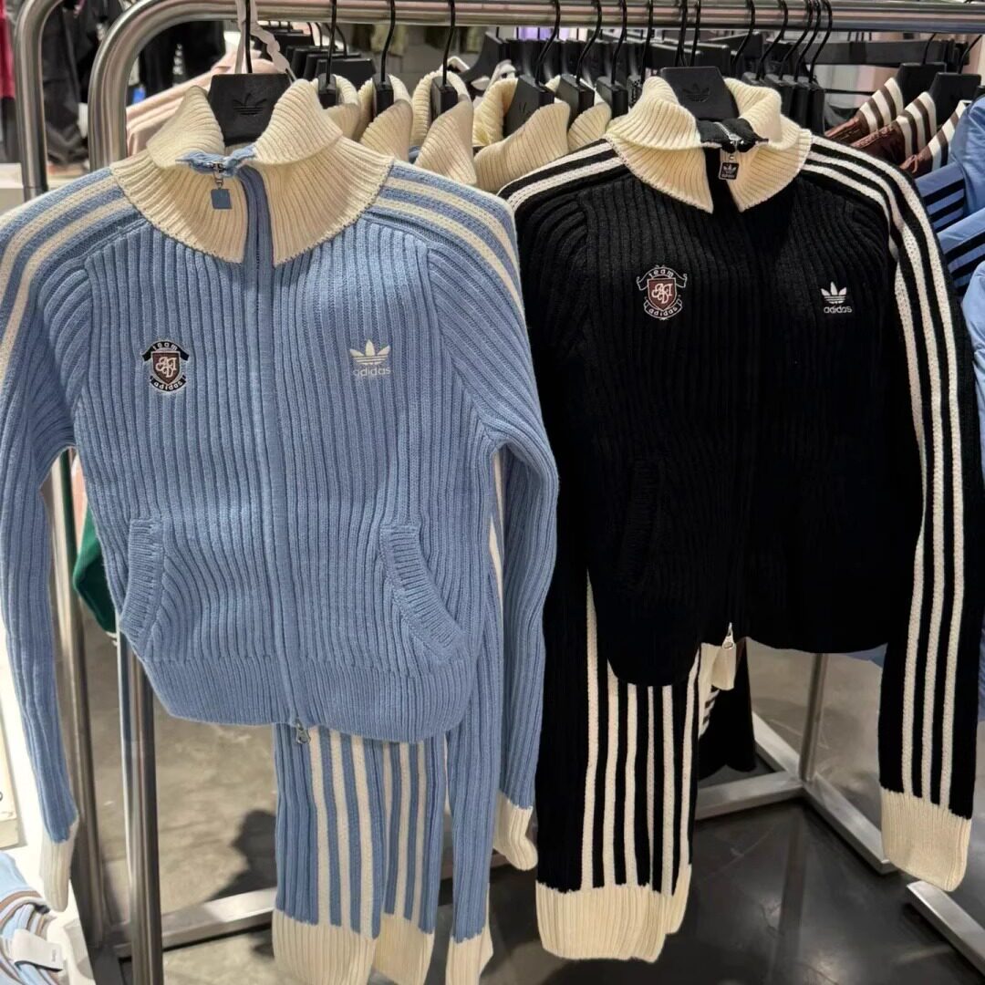 Adidas三叶草女子复古撞色条纹运动修身针织衫外套KF0718 KF0719,运动服/休闲服装,运动茄克/外套,淘宝优惠券,粉丝福利购,淘宝优惠卷