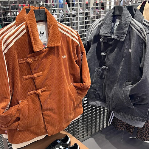 Adidas三叶草灯芯绒男女棉服