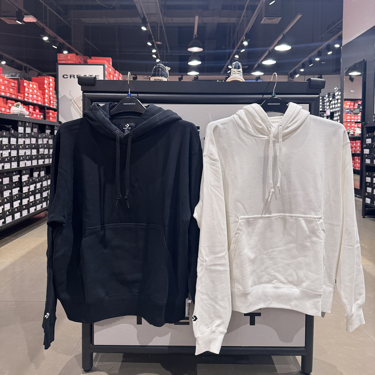 正品CONVERSE匡威 纯色百搭长袖上衣重磅棉卫衣10024494-A02-A01