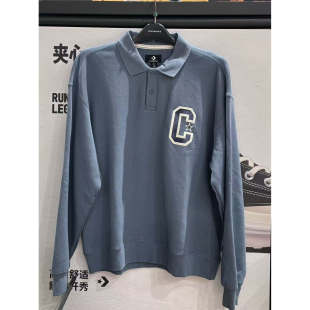 CONVERSE匡威 雾霾蓝学院风男子针织套头衫卫衣10028004-A02