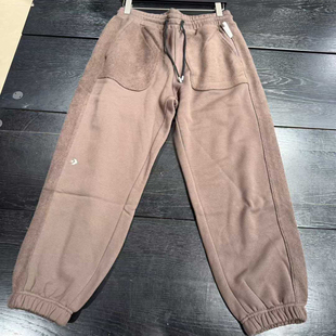 正品converse匡威 坚果色束脚针织拼接运动休闲裤10023521-A04