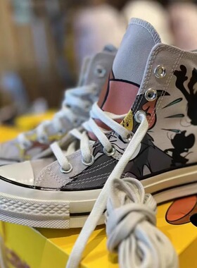 正品converse匡威 男女款1970S猫和老鼠联名高帮帆布鞋 A15111C