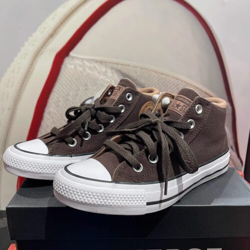 正品CONVERSE匡威咖啡色男女鞋防滑高帮帆布鞋运动休闲鞋A06605C