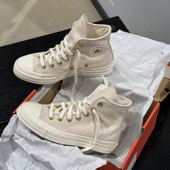 孔高帮帆布鞋 正品 CONVERSE匡威1970s微闪米色简约金色鞋 A13535C