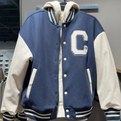 CONVERSE匡威立领运动夹克大C刺绣保暖棒球服外套 10027241 A01