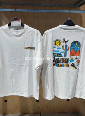 正品Converse匡威 男女同款卡通印花运动短袖T恤10024728-A02