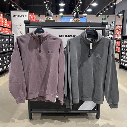 Converse匡威 男女复古水洗半拉链卫衣休闲上衣10027558-A01-A03