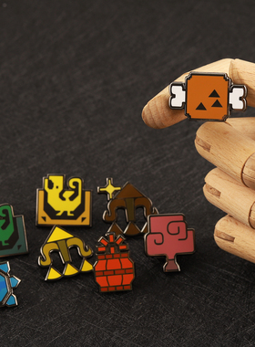 FooLii孚狸自制怪物猎人金属徽章荒野道具便携食料胸针扣pins配饰