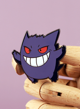 FooLii孚狸自制宝可梦耿鬼金属徽章原创设计神奇宝贝pins可爱礼物