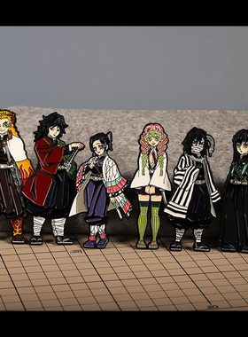 FooLii孚狸 鬼灭之刃九柱金属徽章富冈义勇时透无一郎炼狱杏寿郎