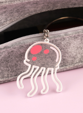 FooLii孚狸原创海绵宝宝水母金属钥匙扣透明动漫背包挂件生日礼物