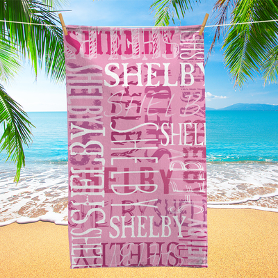 Personalized Signature Beach Towel , Custom  Pool Towel Gift