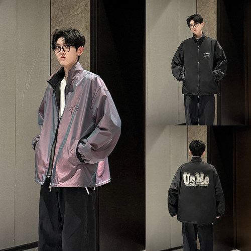 炫彩夹克外套冲锋衣情侣宽松