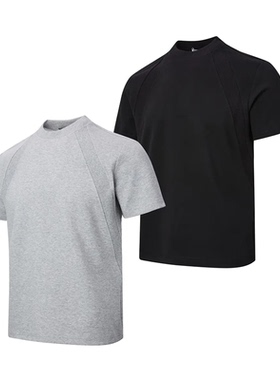 EME280g澳产氨纶太空棉空气层拼接短袖T恤抗皱硬挺短款boxy版型