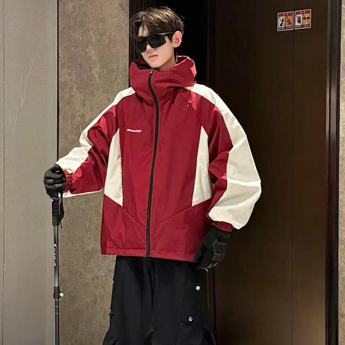 HN潮牌-【双面穿】三合一连帽冲锋夹克户外防风宽松百搭外套男女