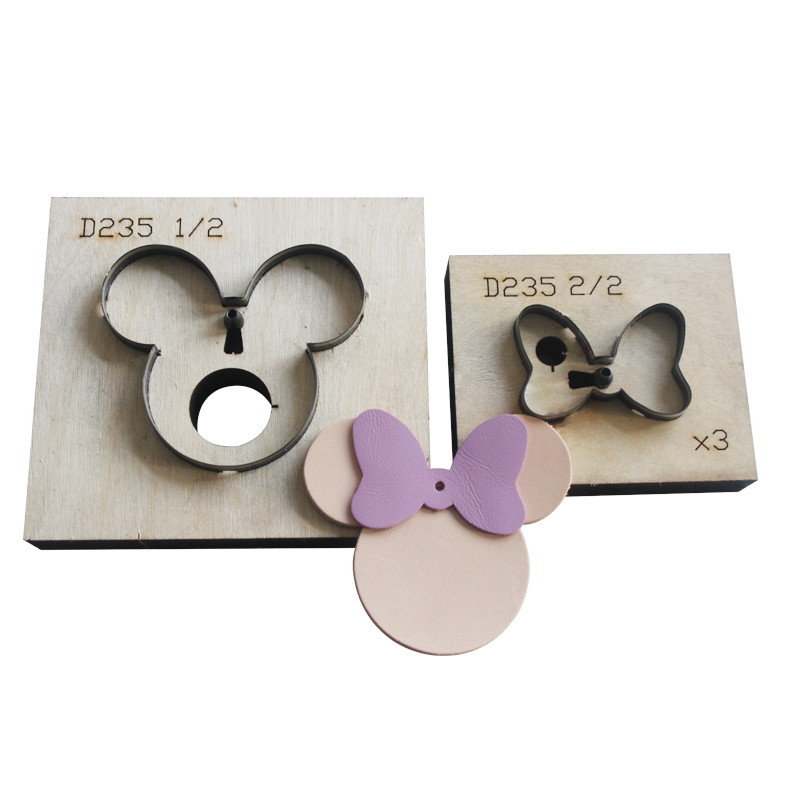 金致D235米奇挂件老鼠鼠年钥匙扣手工皮具激光刀模可定制DIY