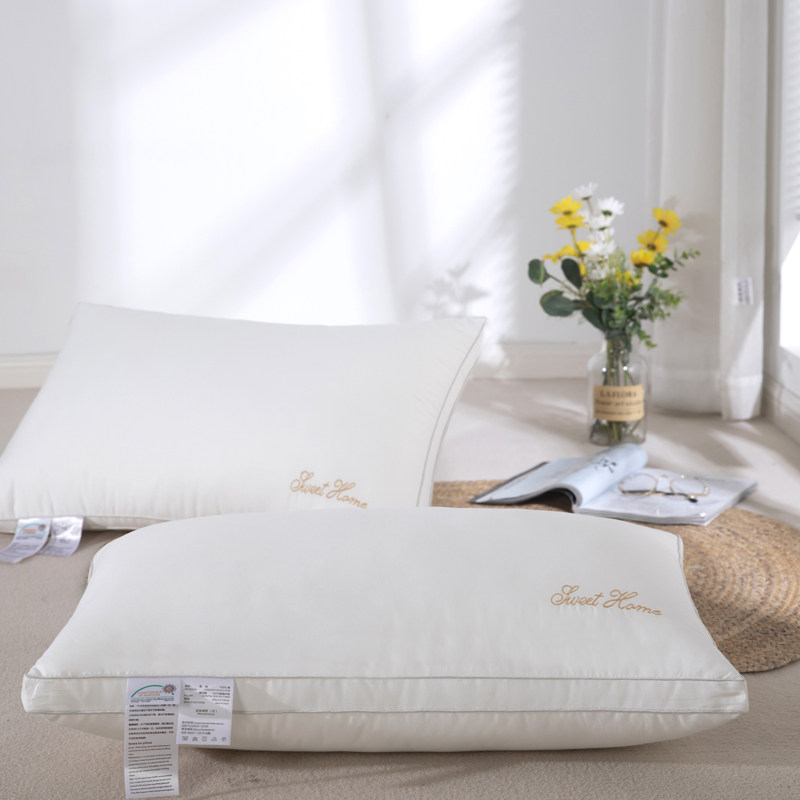 枕芯一个装全棉羽丝绒可水洗枕头护颈椎助睡眠酒店加油宿舍单人对