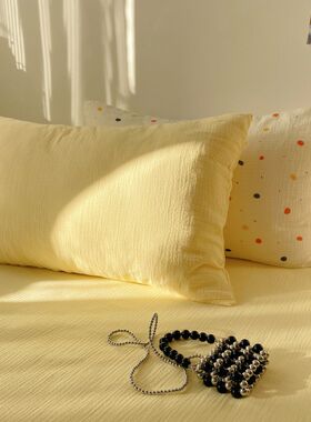 水洗棉枕套单人宿舍枕芯内胆套夏季枕皮套一对装48*74cm男生软糯