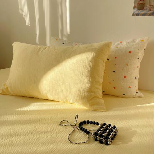 水洗棉枕头套一对成人男女非全棉纯棉枕芯套学生宿舍单人48*74cm