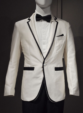 二手男礼服 白色套装渐变裁剪男西装 青稞领 小燕尾正品品牌服饰