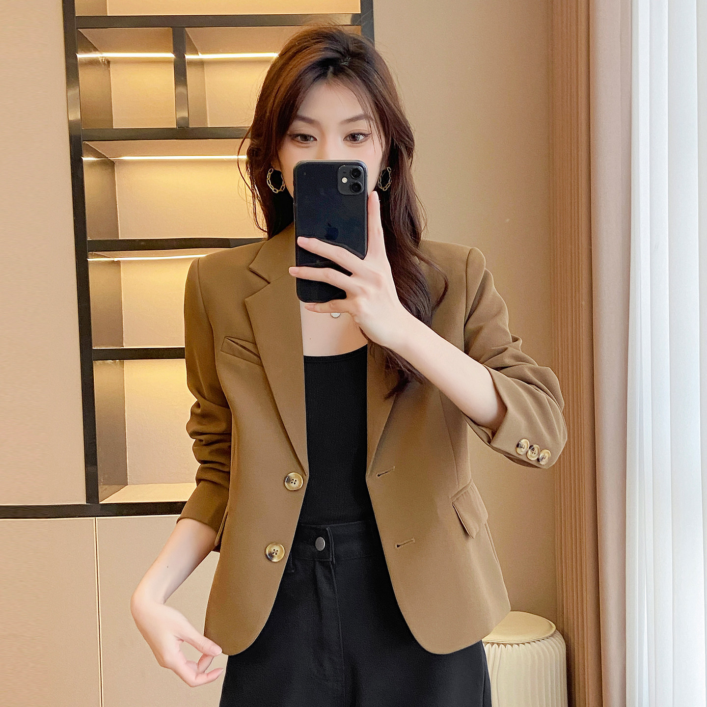 短款西装外套女2026春秋装新款高级感小个子休闲百搭长袖西服上衣,女装/女士精品,常规大码外套,淘宝优惠券,粉丝福利购,淘宝优惠卷