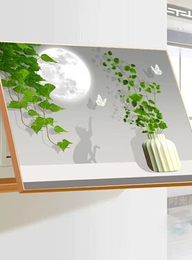 电表箱装饰画免打孔配电箱遮挡挂画绿植花卉开关盒电表盒壁画电闸