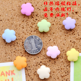五年质保8色8粒树脂马卡龙色梅花按钉工字彩色创意软木大头钉墙钉